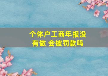 个体户工商年报没有做 会被罚款吗